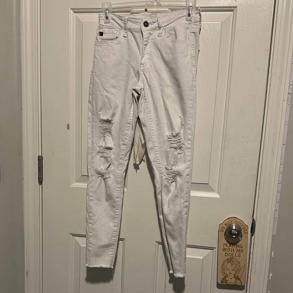 White Distressed Skinny Jeans